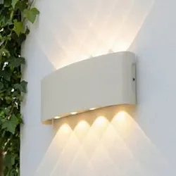 LED Aussenwandleuchte Ithan Lindby, weiß / opal, Aluminium, Modern, LED Wandleuchte außen