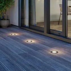 Lucande LED-Bodeneinbauleuchte Ava, Ø 12 cm, rund, IP67 AVA, alu / grau / zink, Modern, LED Bodeneinbauleuchte