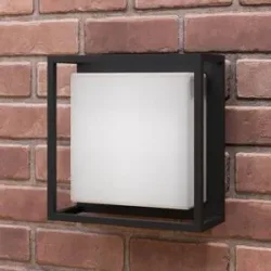 LED Aussenwandleuchte Ilirian Lucande, schwarz, Aluminium, Modern, LED Wandleuchte außen