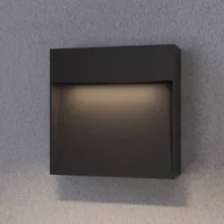 Aussenwandleuchte Noreia Lucande, dimmbar, schwarz, Aluminium, Modern, Wandleuchte außen