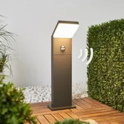 Arcchio LED-Wegeleuchte Yolena, Sensor, 60 cm, anthrazit Yolena, schwarz, Aluminium, Modern
