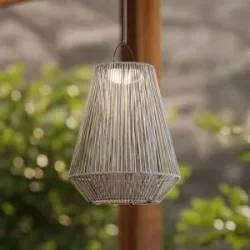 Lindby LED-Solarhängelampe Austas, grau, Ø 32 cm, USB, IP54 Austas Lindby, dimmbar, alu / grau / zink, Kunststoff, Modern, Solarleuchten