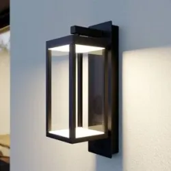 LED Aussenwandleuchte Ferdinand Lucande, schwarz, Aluminium, Modern, LED Wandleuchte außen