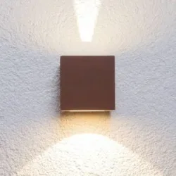 LED Aussenwandleuchte JARNO Lucande, braun / rost, Aluminium, Modern, LED Wandleuchte außen
