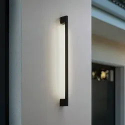 LED Aussenwandleuchte Neano Lindby, schwarz, Aluminium, Modern, LED Wandleuchte außen