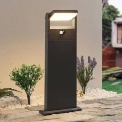 Lindby Novalie LED-Solar-Wegeleuchte, alu / grau / zink, Aluminium, Modern, Solarleuchten