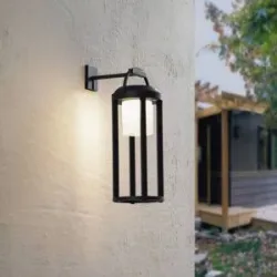 Lucande 2-in-1 LED-Solarleuchte Tilena, schwarz, rund, Alu Tilena Lucande, dimmbar, schwarz, Aluminium, Modern, Solarleuchte außen