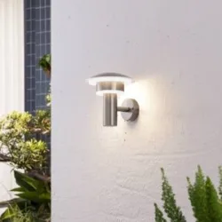LED Aussenwandleuchte LILLIE Lindby, alu / grau / zink, Edelstahl, Modern, LED Wandleuchte außen
