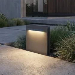 LED Sockelleuchte Joril Lucande, alu / grau / zink, Aluminium, Modern, LED Außenleuchte