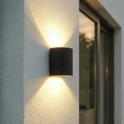 LED Aussenwandleuchte Ralino Lindby, schwarz, Aluminium, Modern, LED Wandleuchte außen