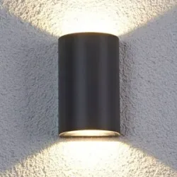 LED Aussenwandleuchte JALE Lucande, schwarz, Aluminium, Modern, LED Wandleuchte außen