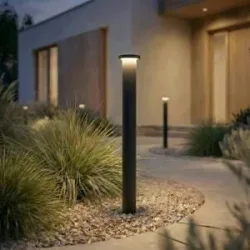 LED Wegeleuchte Cirel Lindby, schwarz, Aluminium, Modern, LED Außenleuchte