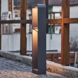 LED Wegeleuchte Darko Lindby, alu / grau / zink, Aluminium, Modern, LED Außenleuchte