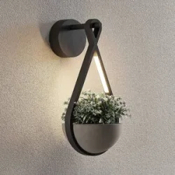Aussenwandleuchte Florka Lucande, alu / grau / zink, Aluminium, Modern, Wandleuchte außen