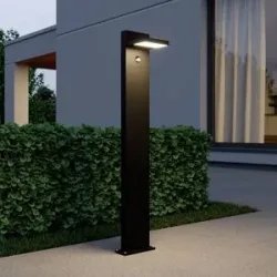 LED Wegeleuchte mit Bewegungsmelder Silvan Lucande, schwarz, Aluminium, Modern, LED Außenleuchte
