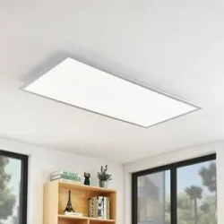 LED Panel Zento Lindby, alu / grau / zink, für Küche, Kunststoff, Modern, LED Panel