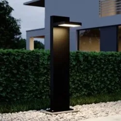 LED Wegeleuchte Silvan Lucande, schwarz, Aluminium, Modern, LED Außenleuchte