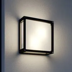 Aussenwandleuchte Aurelien Lucande, dimmbar, schwarz, Aluminium, Modern, Wandleuchte außen