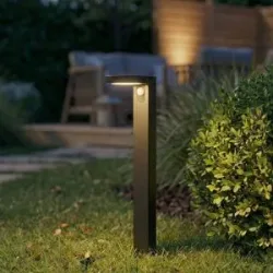 Prios LED-Solar-Wegeleuchte Tarlson, rund, anthrazit, Sensor Tarlson PRIOS, schwarz, Kunststoff, Modern