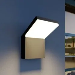 LED Aussenwandleuchte Yolena Arcchio, schwarz, Aluminium, Modern, LED Wandleuchte außen
