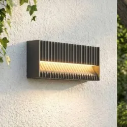 LED Aussenwandleuchte Tavion Lucande, schwarz, Aluminium, Modern, LED Wandleuchte außen
