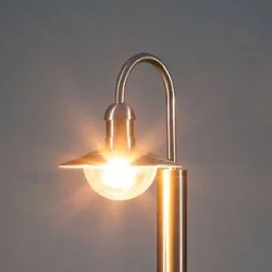 Lindby Wegeleuchte Damion, 140 cm, Edelstahl, E27, IP44 DAMION Lindby, dimmbar, alu / grau / zink, Edelstahl, Modern