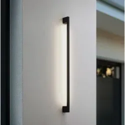 LED Aussenwandleuchte Neano Lindby, schwarz, Aluminium, Modern, LED Wandleuchte außen
