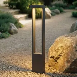 LED Wegeleuchte Lonete Lindby, schwarz, Aluminium, Modern, LED Außenleuchte