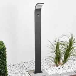 Lucande LED-Wegelampe Timm, Sensor, 100cm, anthrazit, IP54 Timm, schwarz, Aluminium, Modern