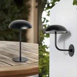 Arcchio LED-Akkutischleuchte Thenra, schwarz, Wandhalterung Thenra Arcchio, dimmbar, schwarz, Metall, Modern