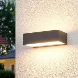 LED Aussenwandleuchte Lissi Lucande, schwarz, Kunststoff, Modern, LED Wandleuchte außen