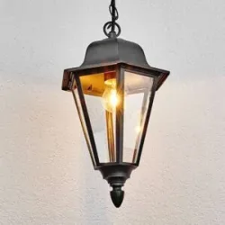 Lindby Außenhängeleuchte Edana, 40 cm, anthrazit, E27, IP44 Edana Lindby, dimmbar, schwarz, Aluminium, Modern