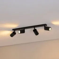 Deckenstrahler Zoom, 4-flammig, schwarz Zoom SIGMA, dimmbar, schwarz, für Wohn- / Esszimmer, Metall, Modern, Strahler