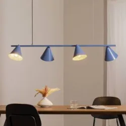 Hängelampe Hängeleuchte Form 4 ALDEX, dimmbar, blau, für Wohn- / Esszimmer, Metall, Modern, Pendelleuchte