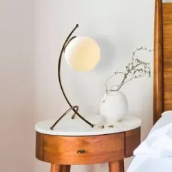 Tischlampe Yay 5012 Opviq, braun / rost, für Wohn- / Esszimmer, Glas, Tischlampe