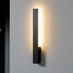 Wandlampe Ivano Arcchio, schwarz, für Flurbereich, Aluminium, Modern, LED Wandleuchte, Wandlampe Innen