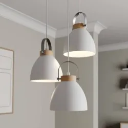 Hängelampe Bergen Lamkur, dimmbar, weiß / opal, für Wohn- / Esszimmer, Metall, Modern, Pendelleuchte