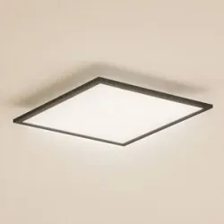 LED Panel Enhife Lindby, schwarz, für Arbeitszimmer / Büro, Modern, LED Deckenleuchte