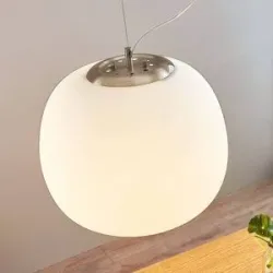 Glas Hängelampe Lindby, dimmbar, weiß / opal, für Küche, Glas, Modern, Pendelleuchte