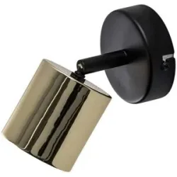 Wandstrahler Demia, schwarz/messingfarben, 10 cm breit, GU10 Demia Luminex, dimmbar, schwarz, für Wohn- / Esszimmer, Metall, Modern, Strahler