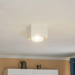 Deckenstrahler Ronda, einflammig, weiß Ronda Argon, dimmbar, weiß / opal, für Wohn- / Esszimmer, Metall, Modern, Strahler