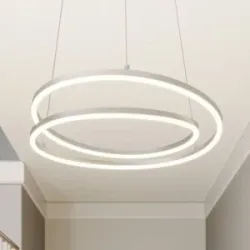 Hängelampe Davian Lindby, dimmbar, alu / grau / zink, für Wohn- / Esszimmer, Aluminium, Modern