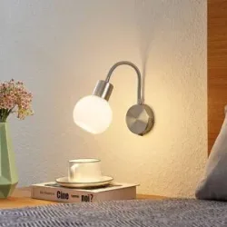 Wandlampe Lioma Lindby, dimmbar, alu / grau / zink, für Wohn- / Esszimmer, Metall, Modern, Wandleuchte, Wandlampe Innen