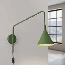Wandlampe LYS SOLLUX LIGHTING, grün, für Wohn- / Esszimmer, Metall, Skandinavisch, Wandleuchte, Wandlampe Innen