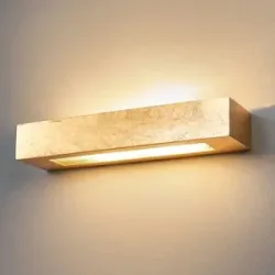 Wandlampe Emina Lindby, dimmbar, messing / gold, für Wohn- / Esszimmer, Gips / Ton, Modern, Wandleuchte, Wandlampe Innen