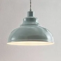 Hängelampe Albertine Lindby, dimmbar, blau, für Wohn- / Esszimmer, Metall, Vintage, Pendelleuchte