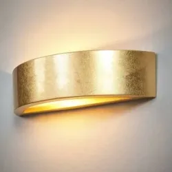 Wandlampe Jasin Lindby, dimmbar, messing / gold, für Wohn- / Esszimmer, Gips / Ton, Modern, Wandleuchte, Wandlampe Innen