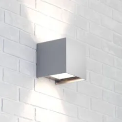 Wandlampe Zuza 2 MCJ, dimmbar, alu / grau / zink, für Wohn- / Esszimmer, Aluminium, Modern, Wandleuchte, Wandlampe Innen