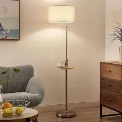Stehlampe Zinia Lindby, alu / grau / zink, für Wohn- / Esszimmer, Metall, Modern, Stehlampe