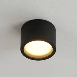 Arcchio Downlight Nieva, GX53, schwarz, rund, Ø 10cm, Metall Nieva Arcchio, dimmbar, schwarz, für Flurbereich, Aluminium, Modern, Downlights